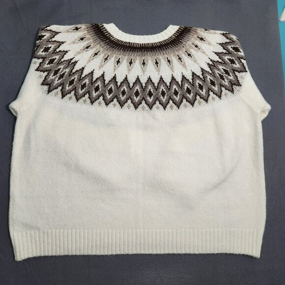 Old Navy Women 2XL Cream Aztec Western Wool Blend Pullover Sweater NWT - Picture 2 of 12